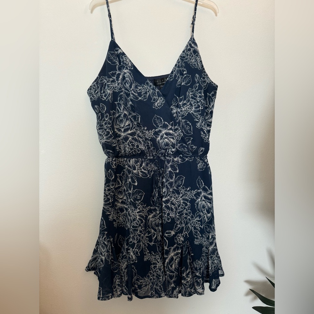Blue/ white floral romper